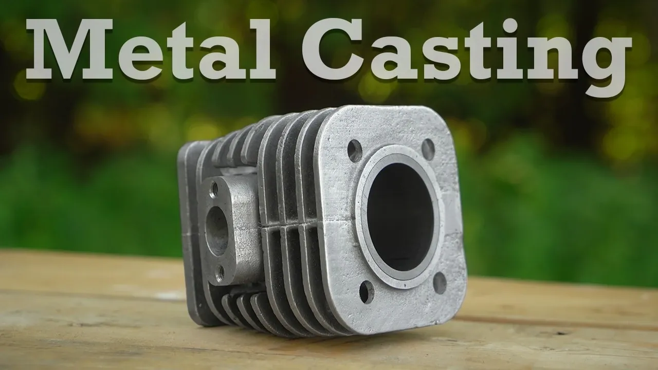 A newly cast aluminum engine cylinder and head.