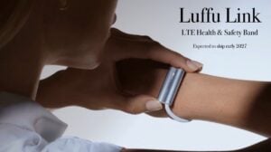 The screenless Luffu Link wearable device on a wrist.