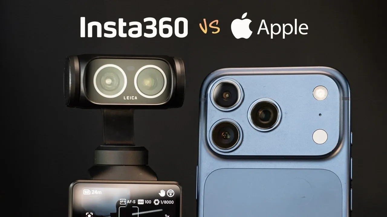 Split screen showing low light video performance from both cameras.