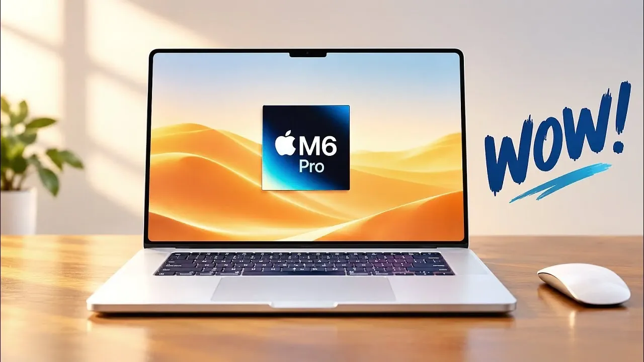 A silver 14-inch Apple MacBook Pro sitting open on a desk.