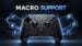 The Steam Controller settings menu showing the macro configuration interface.