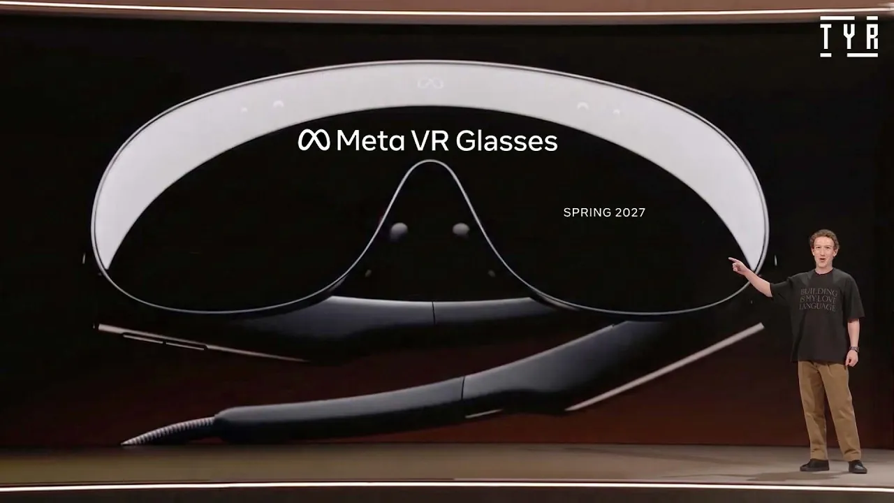 Person wearing the lightweight Meta VR glasses while working.