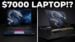 Top down view of the MSI Titan 18 HX laptop open on a desk.