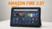 Three different sizes of Amazon Fire tablets lined up together.