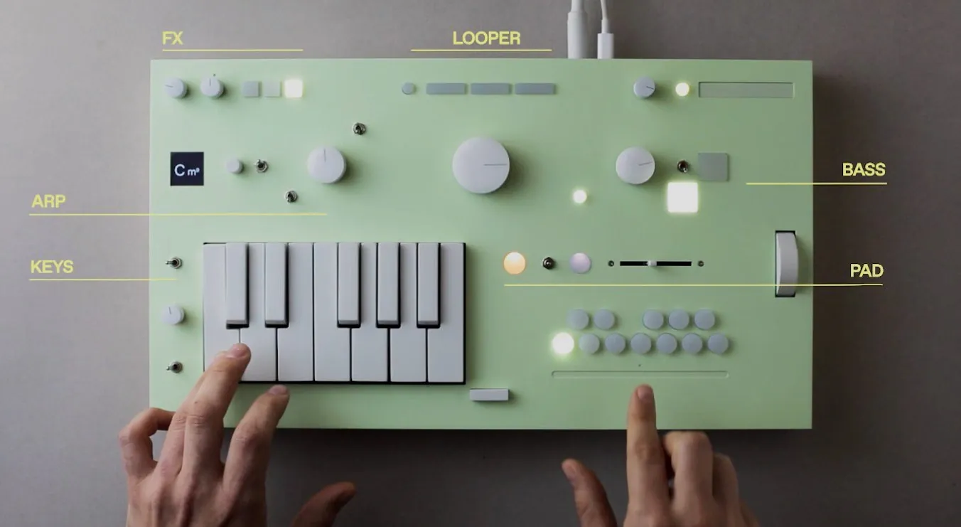 A musician playing the NOPIA MK1 semi-modular instrument.