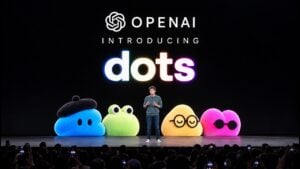 The OpenAI Dots interface showing an autonomous task in progress