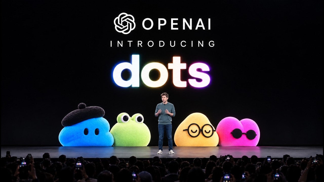 The OpenAI Dots interface showing an autonomous task in progress