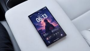 Side profile comparing the thickness of two foldable phones