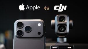Side by side video comparison of smartphone and gimbal footage