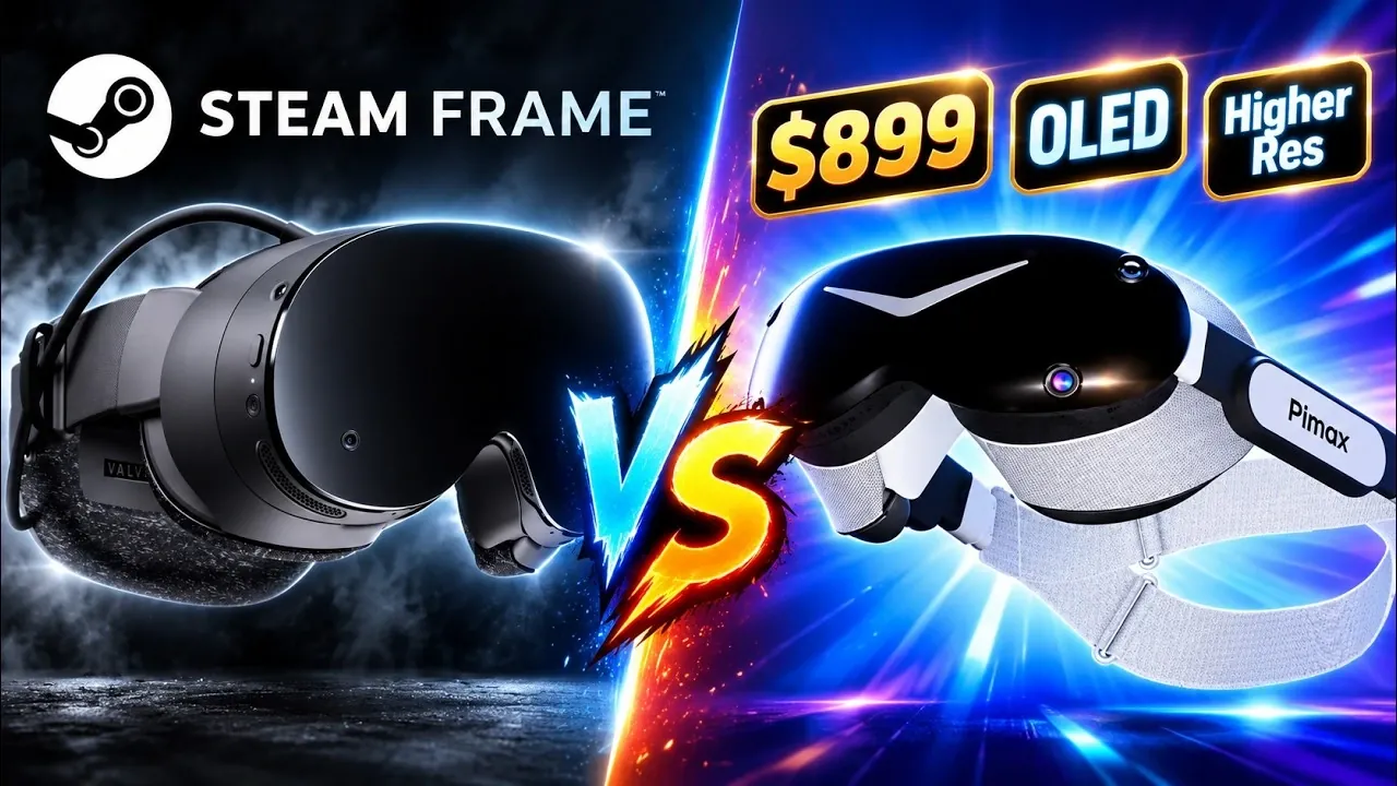 Side by side comparison of the Pix Dream Air SE and Steam Frame.