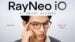 RayNeo iO smart glasses resting on a wooden desk