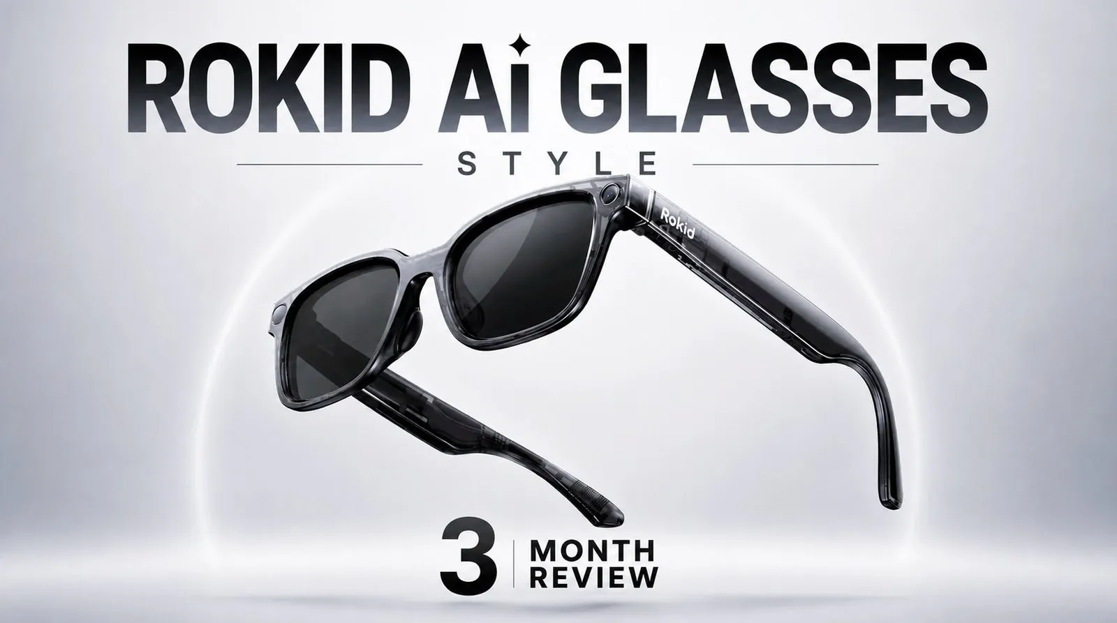 Person wearing the lightweight Rokid Air Glass Style outdoors.