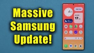 Samsung Galaxy smartphone displaying the software update screen.
