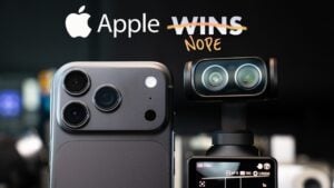 Side by side comparison showing the iPhone 18 Pro and the Insta360 Luna Ultra.