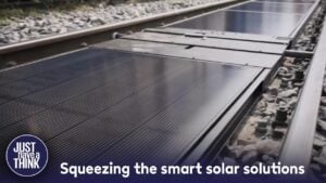 Removable solar panel prototype on a Swiss rail line.
