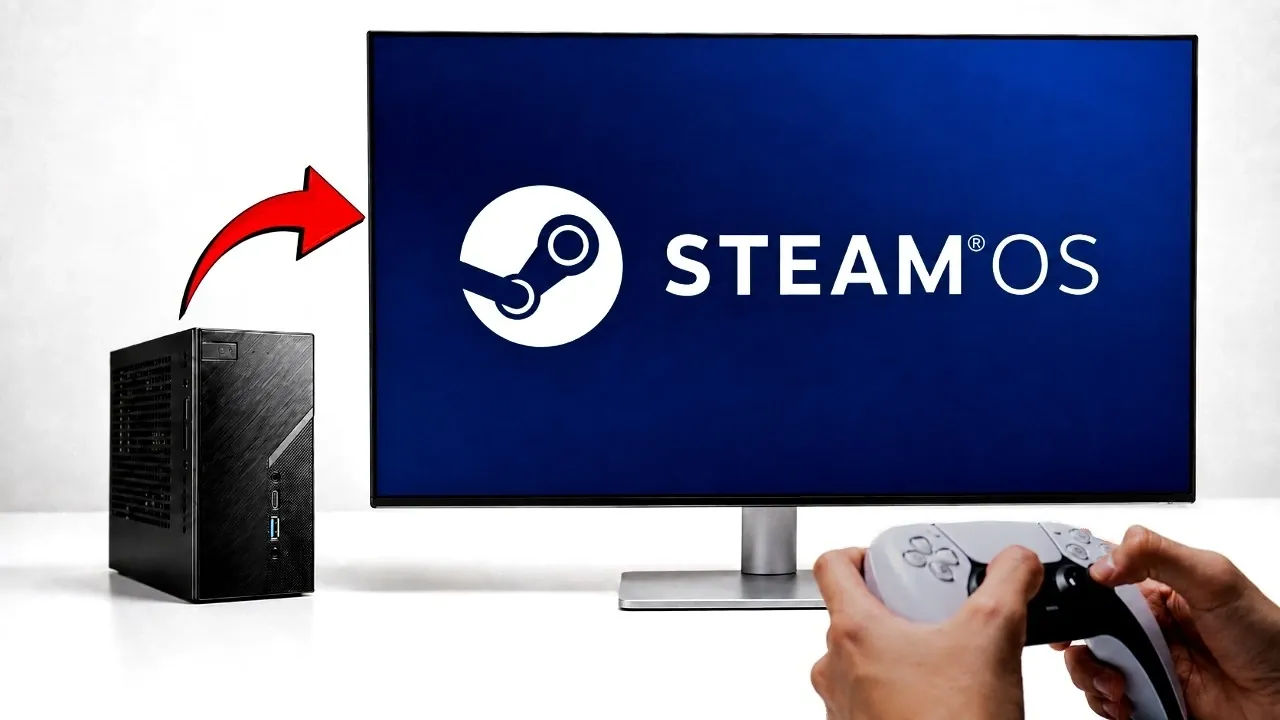 The KDE Plasma Linux desktop mode open on a SteamOS machine.