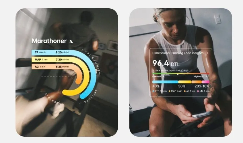 Runner using the Wahoo Apple Watch app on a KICKR treadmill