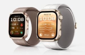 Huawei Watch D3 on a user's wrist taking a blood pressure measurement
