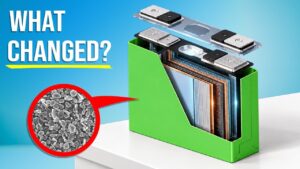 Close up of the new 15-year battery cell for heavy-duty transport.