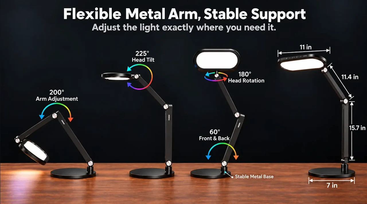Flexible Metal Arm, Stable Support
