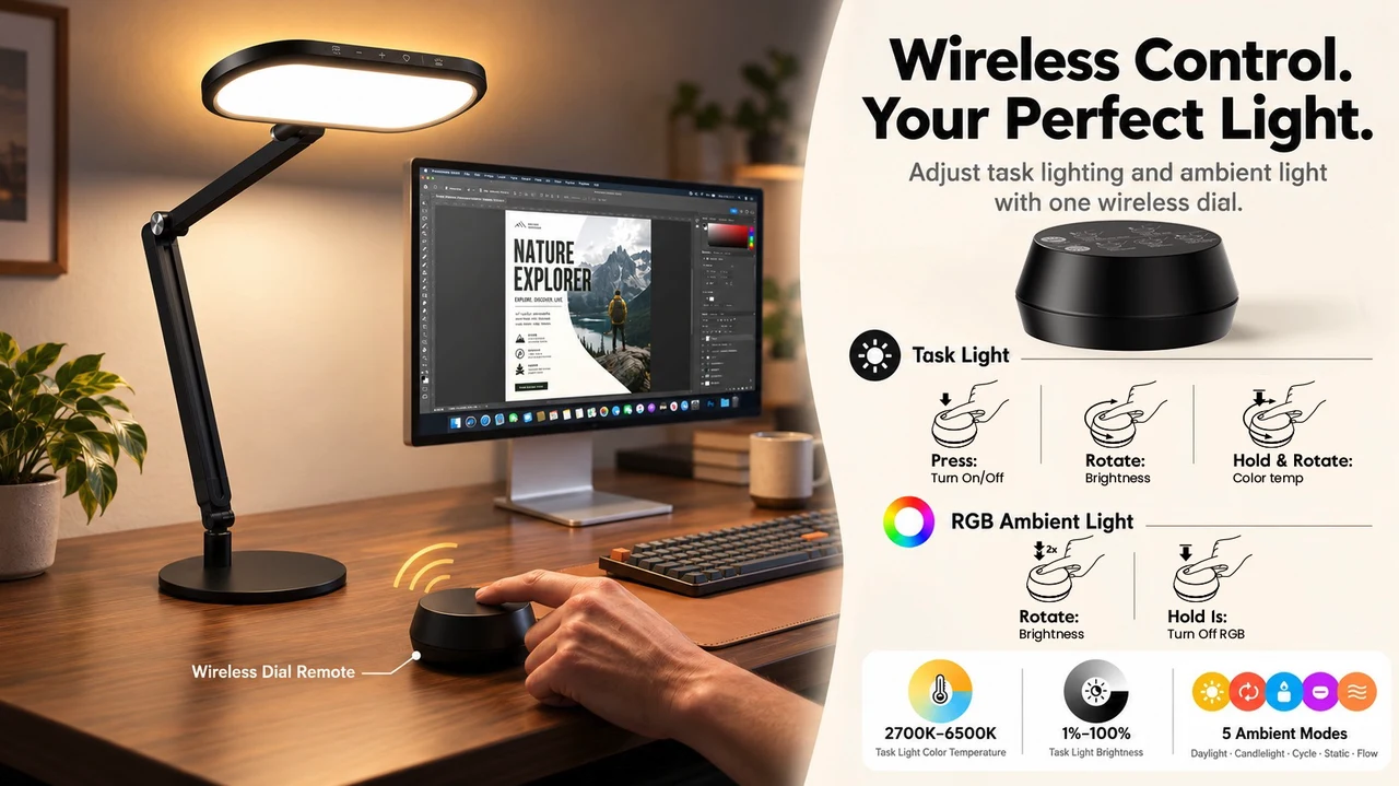 Touch and twist desktop remote control