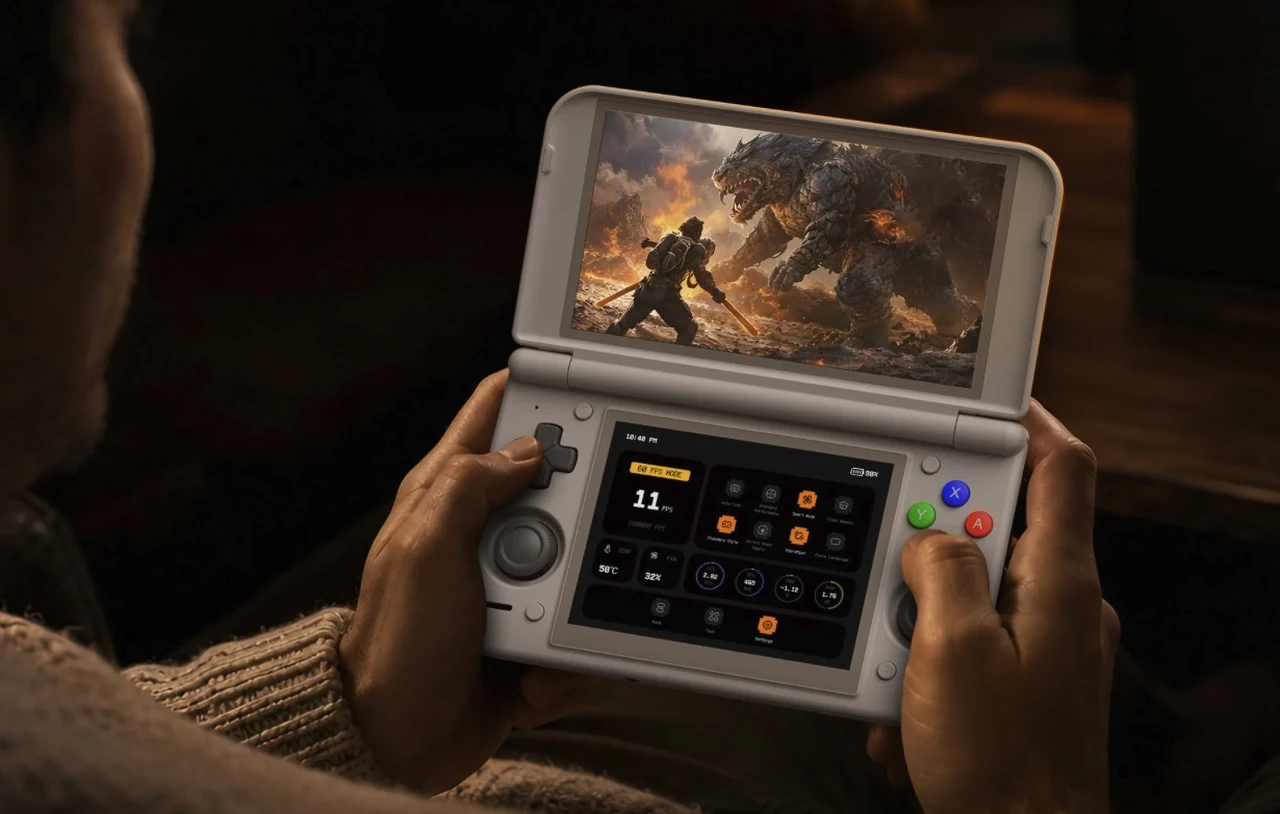 Retroid Pocket Duo Lite handheld playing a game