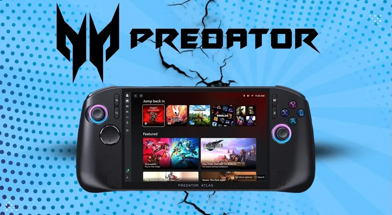 Unboxing the Acer Predator Atlas 8 and its included accessories.