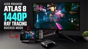 Front view of the Acer Predator Atlas 8 handheld gaming PC.