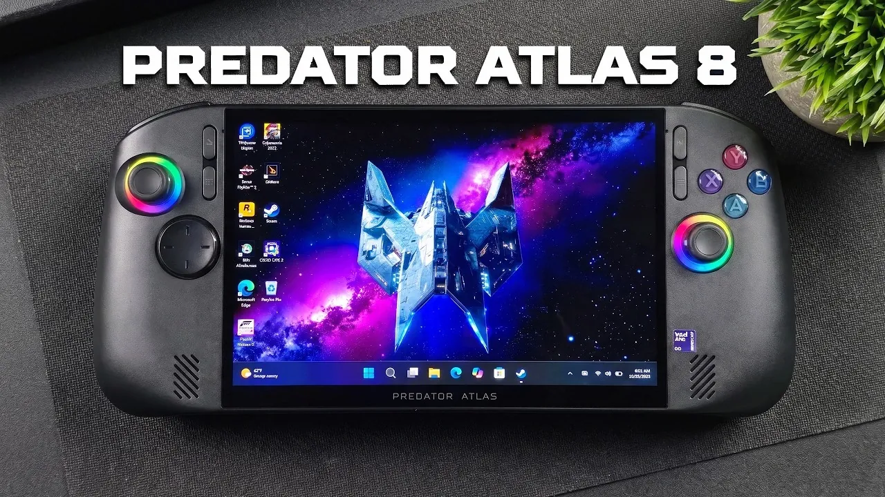 A person playing Forza Horizon 6 on the Acer Predator Atlas 8.