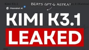 A performance comparison chart showing Kimi K3.1 and Qwen 4 against proprietary AI models.