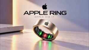 A conceptual render of a rumored Apple smart ring.