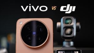 Vivo X500 Pro Max smartphone and Osmo Pocket 4P camera side by side.