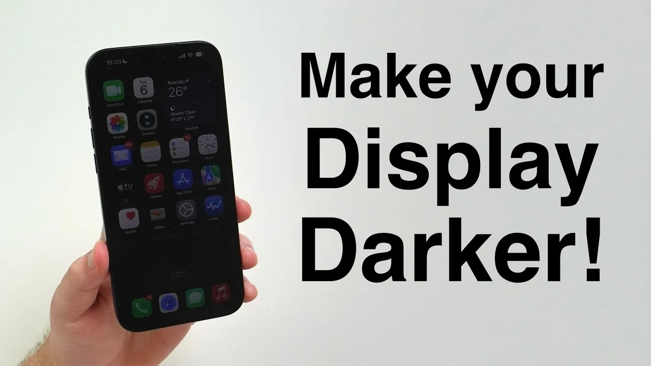 A finger toggling the Reduce White Point setting on an iPhone.