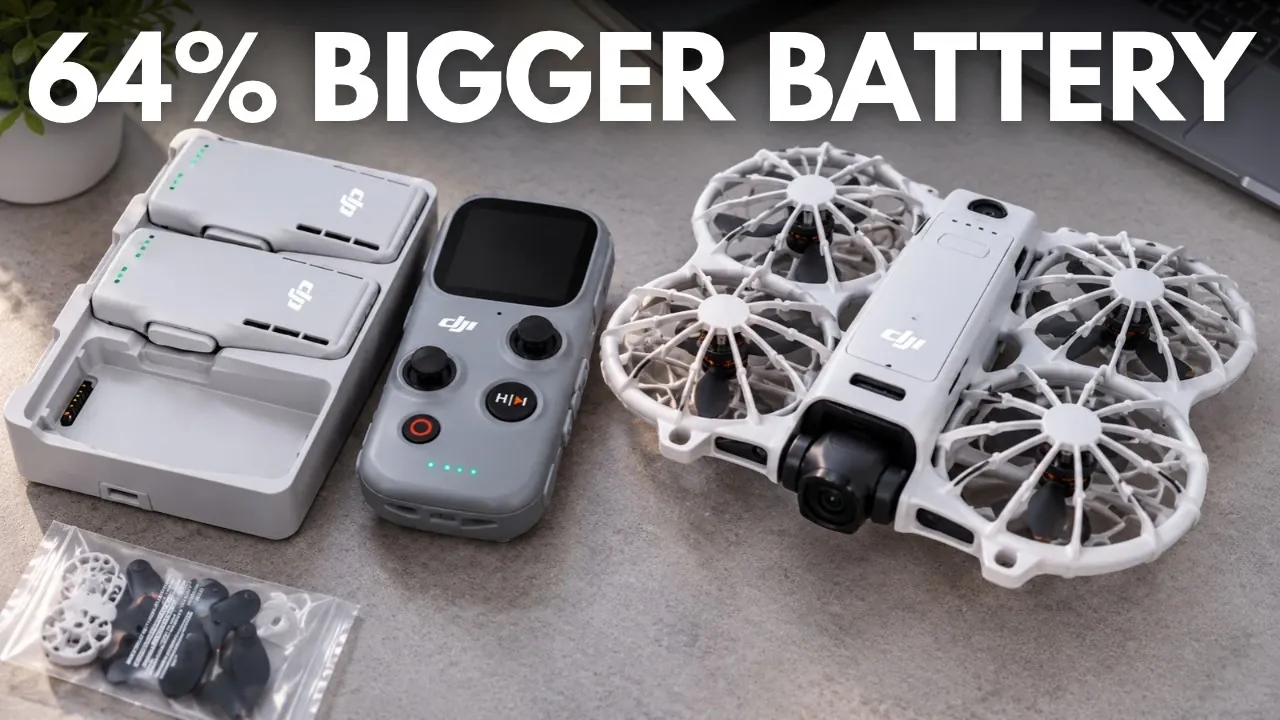 Close up of the new 18.9 Wh 3-cell battery module for the DJI Neo 3.