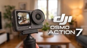 Front view of the rumored DJI Osmo Action 7 camera.