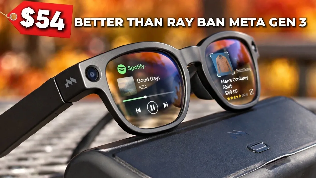 The Ray Ban Meta Gen 3 smart glasses resting on a flat surface.