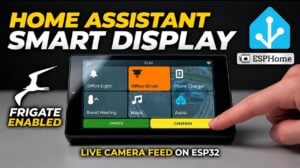 A custom ESP32 screen displaying Home Assistant entity controls.