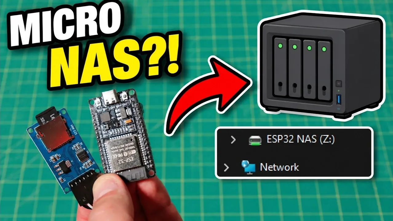 A close-up of the six-pin SPI interface wiring between the ESP32 and SD card.