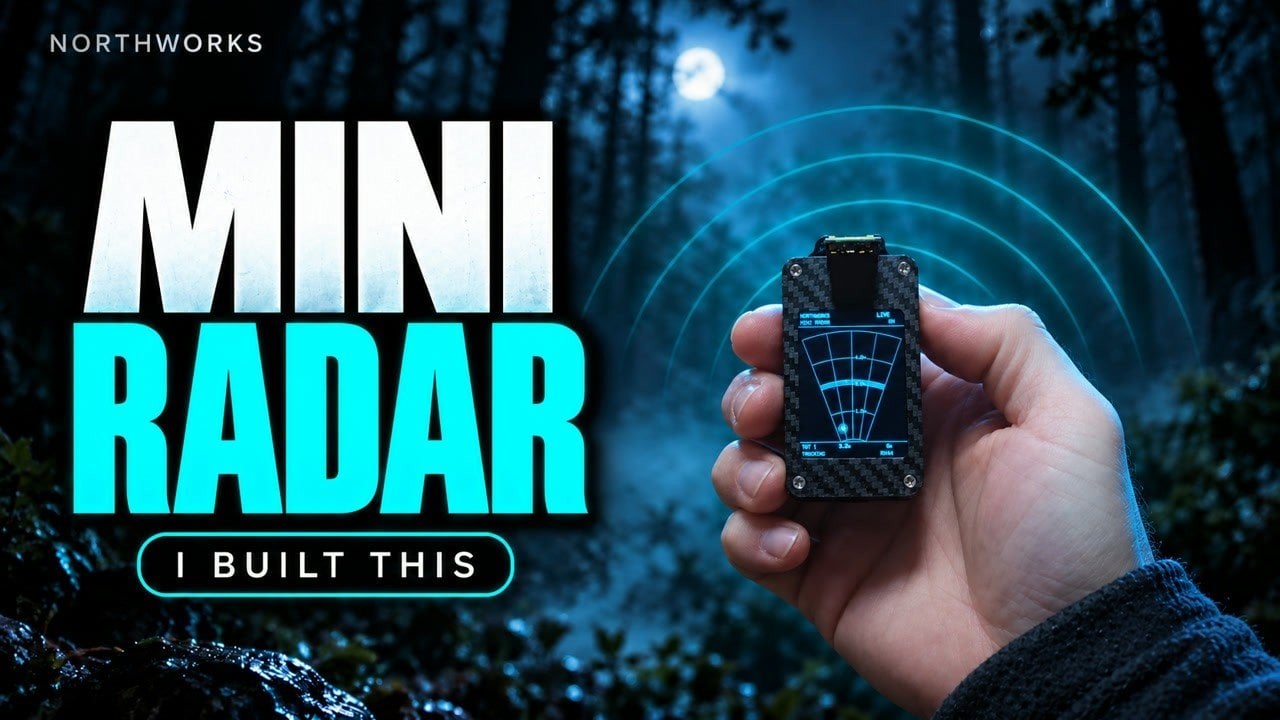 An ESP32 radar device displaying live motion tracking graphics.