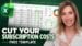 An Excel table tracking subscription names, categories, and monthly costs