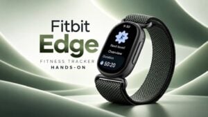 The new 1.34-inch display on the Fitbit Edge fitness tracker.