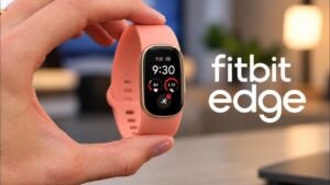 Leaked render of the rumored Fitbit Edge fitness tracker.