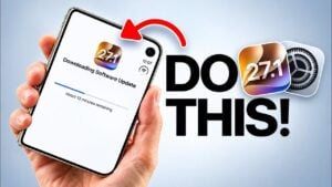 The iPhone Duo foldable display opened to the home screen.