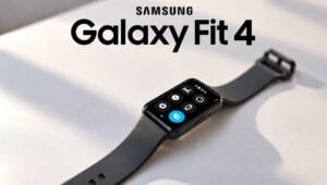 The slim rectangular display and rounded corners of the Samsung Galaxy Fit 4