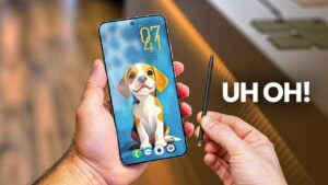 Front view of the rumored Samsung Galaxy S27 Ultra showing thinner bezels.