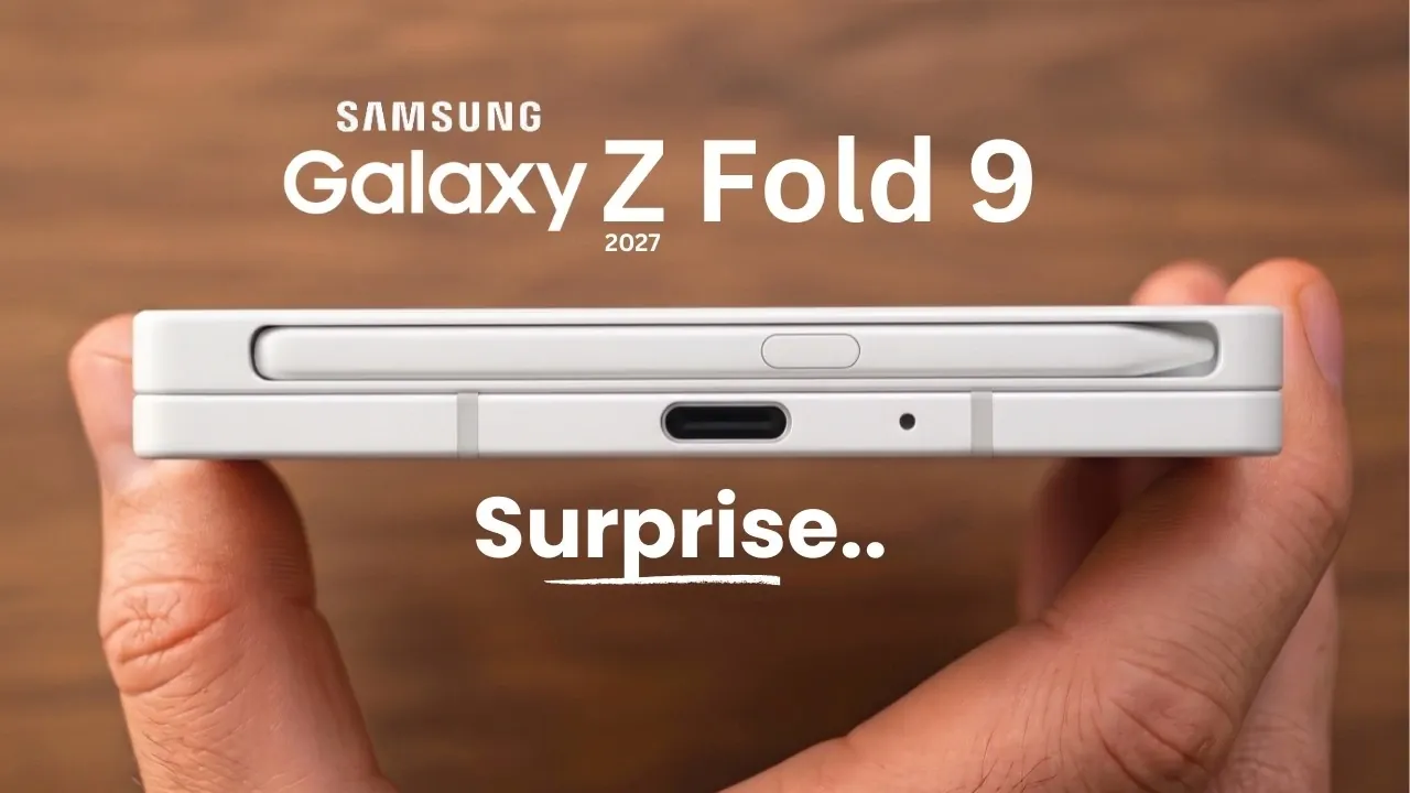 A conceptual render of the rumored Samsung Galaxy Z Fold 9 smartphone.