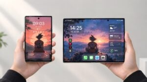 A conceptual render of the rumored Samsung Galaxy Z Fold 9 smartphone.