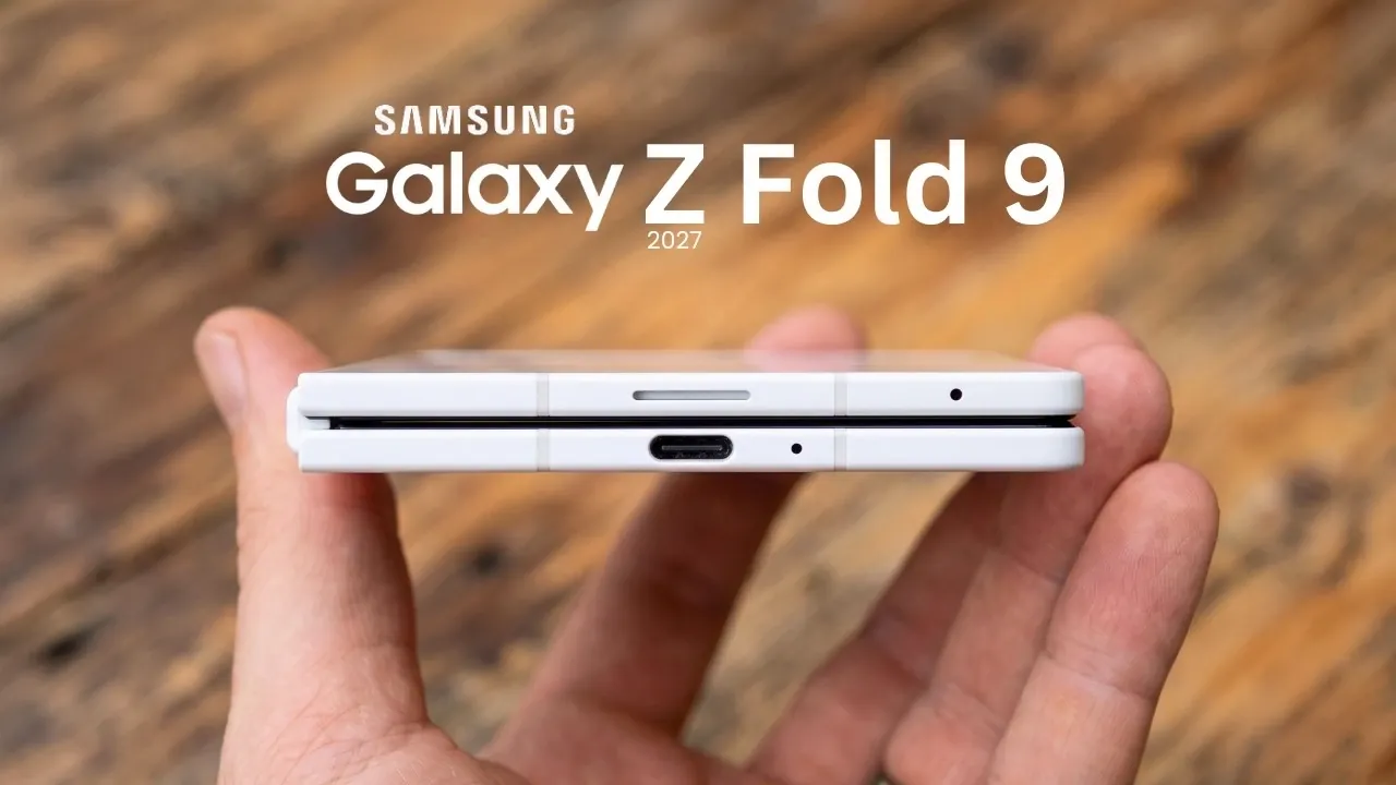 Side profile comparing the thickness of folded Samsung smartphones.