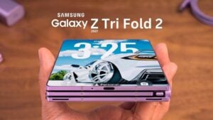 A concept render of the rumored Samsung Galaxy Z TriFold 2 smartphone