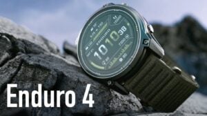 Front view of the Garmin Enduro 4 smartwatch showing the main watch face.